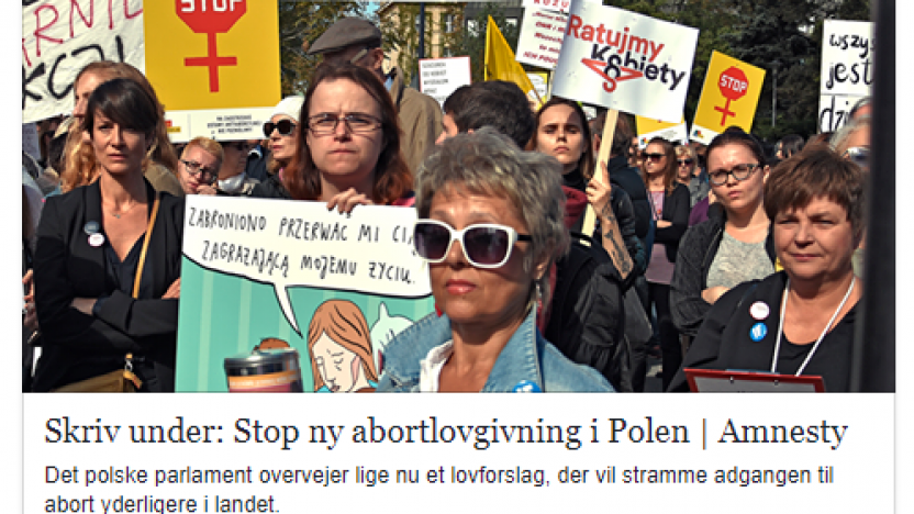 Amnesty angriber Polens ret til at beskytte sine ufødte